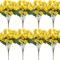 8 Bundles Summer Bouquets Artificial Sunflowers & Daisies – UV Resistant Silk Flowers for Patio, Porch & Garden Decor (Yellow)